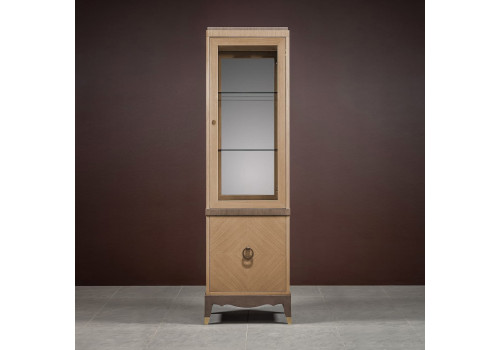 Витрина 1 дверная правая Монте-Карло, Дуб медовый/Дуб серокоричневый