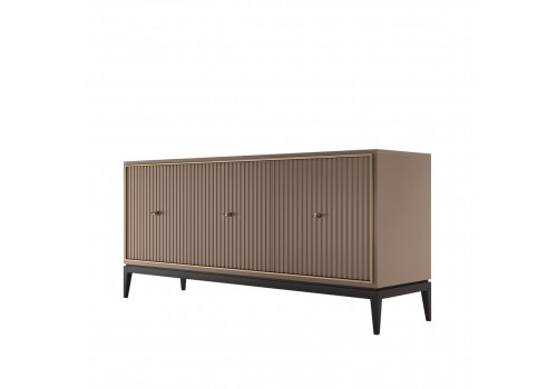 Комод 3 ств. фасад с фрезеровкой Ницца, Пудровый