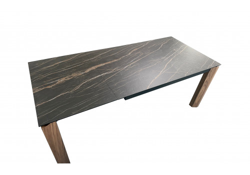 Стол обеденный раскладной Палермо MC-1863DT, 140(200)х90х76 см, черный мрамор