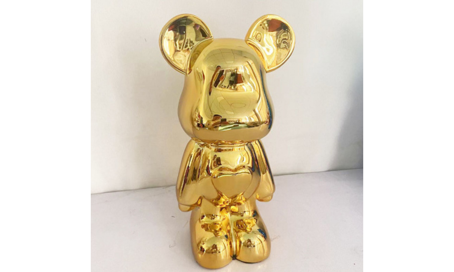 Статуэтка Lucky Bear (Bearbrick) IST-015, 28 см, золотой глянцевый