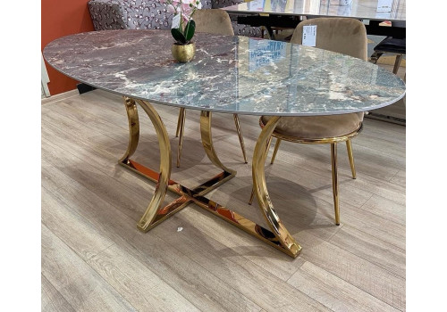 Стол обеденный Тренди DT-2889A.2, 180х90х75 см, малахитовый мрамор