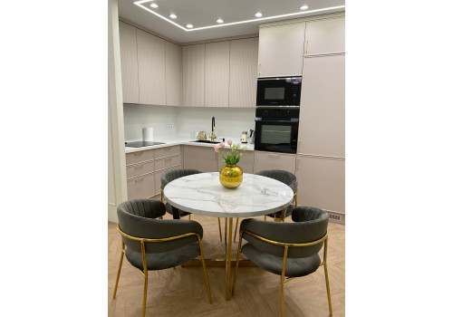 Стол обеденный Амали F-1374, 110х110х75 см, белый мрамор