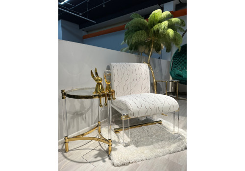 Кресло Манхэттен MH39CH, 60x73x81 см, белый с принтом