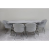 Стол обеденный Соар F-1194,180х100х76 см, белый мрамор