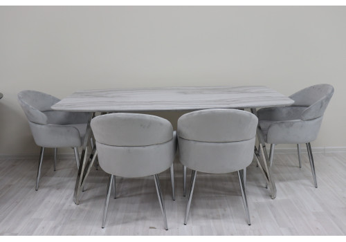Стол обеденный Соар F-1194,180х100х76 см, белый мрамор