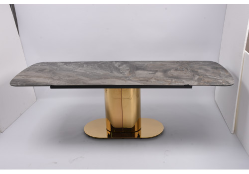 Стол обеденный раскладной Моника MC3034-160G, 160(41+41)х90х77 см, серая керамика