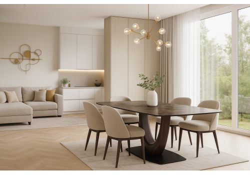 Стол обеденный Римини MC3020-180BR, 180х90х76 см, коричневая керамика