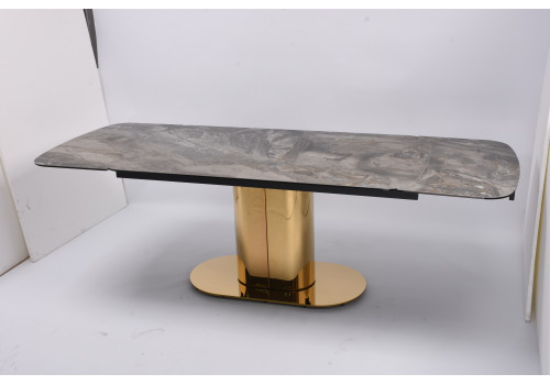 Стол обеденный раскладной Моника MC3034-160G, 160(41+41)х90х77 см, серая керамика