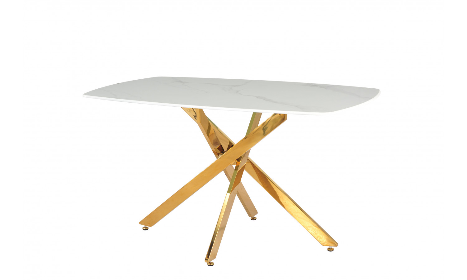 Стол обеденный Элис Рэк BS1803-140WT,140х80х76 см, белый/золото