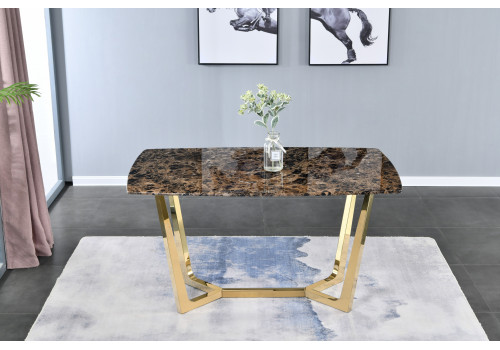 Стол обеденный Ланс DT-2852.1, 140х80х75 см, коричневый мрамор