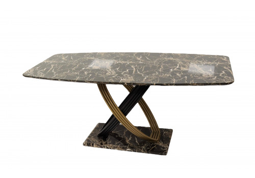 Стол обеденный Сфера F-1457 (F1200), 180х100х76 см, черный мрамор