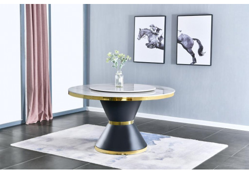 Стол обеденный Патрик DT-019, 130х130х75 см, белый мрамор