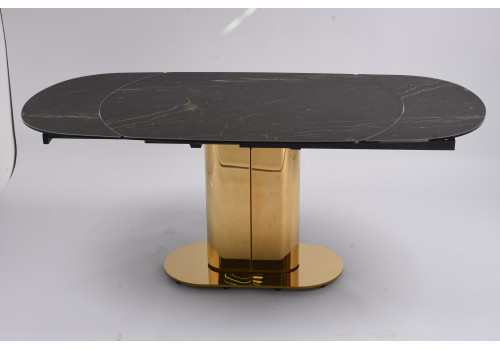 Стол обеденный раскладной Атриум-2 MC3035-120B, 120(30+30)х90х77 см, черная керамика