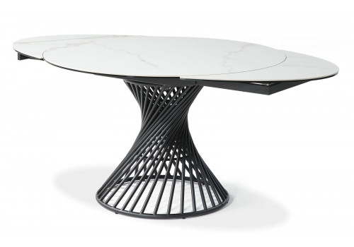 Стол обеденный раскладной Рондо MC22126DT, 120(180)х120х76 см, белый мрамор