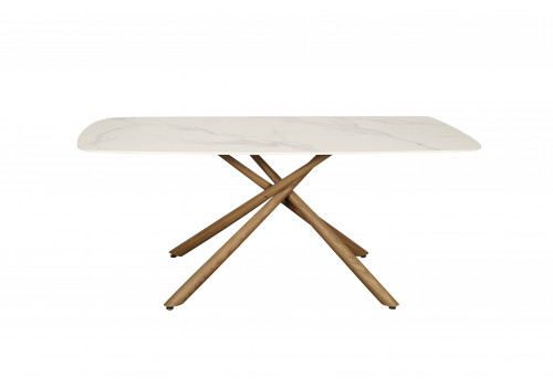 Стол обеденный Неаполь180 TW-1162-T, 180x90x76 см, белый мрамор