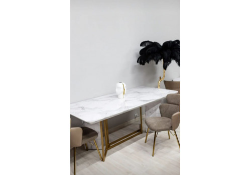 Стол обеденный Веспер Рэк F-1171, 200х106х76 см, белый мрамор