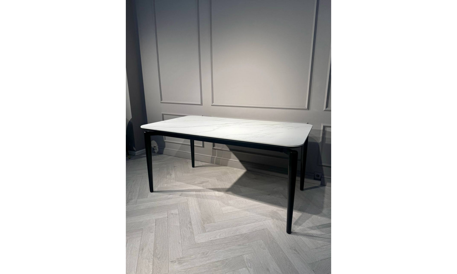 Стол обеденный Блум ART2922-140W, 140х80х75 см, белая керамика/черный