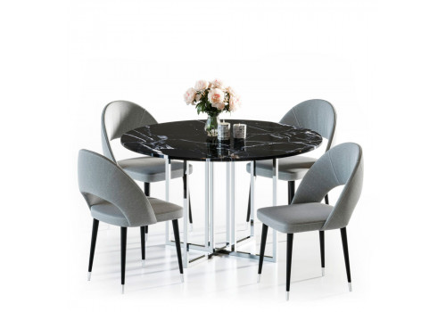 Стол обеденный Баррель F-1375, 110х110х75 см, черный мрамор