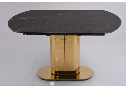 Стол обеденный раскладной Атриум-2 MC3035-120B, 120(30+30)х90х77 см, черная керамика