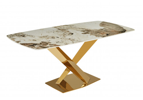 Стол обеденный Интерно DT-2883, 180х90х75 см, белый мрамор