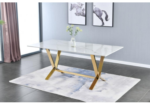 Стол обеденный Дориан DT-2853, 180х90х75 см, белый мрамор