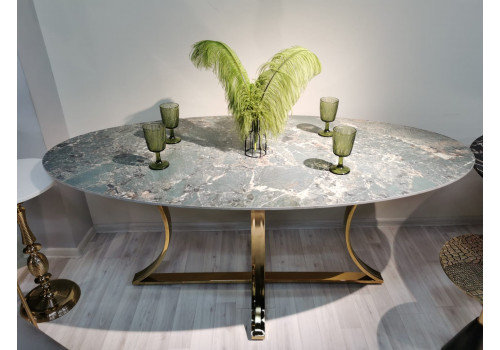 Стол обеденный Тренди DT-2889A.2, 180х90х75 см, малахитовый мрамор