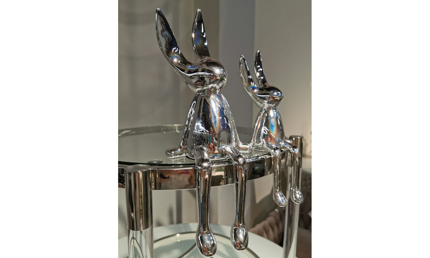 Комплект Серебряные кролики IST-083, серебряный глянцевый