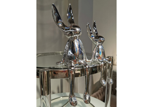 Комплект Серебряные кролики IST-083, серебряный глянцевый