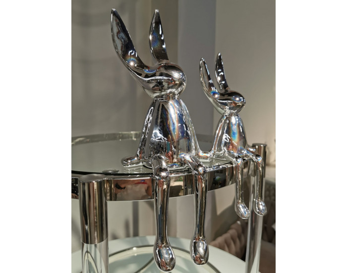 Комплект Серебряные кролики IST-083, серебряный глянцевый