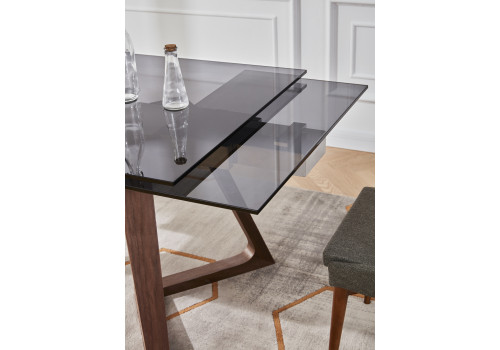 Стол обеденный раскладной Бостон Блэк MC-1772DT-S,160(240)х90х76см, затемненное стекло