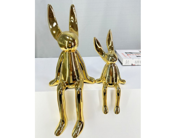 Статуэтка Золотой кролик IST-025, 35 см, золотой глянцевый
