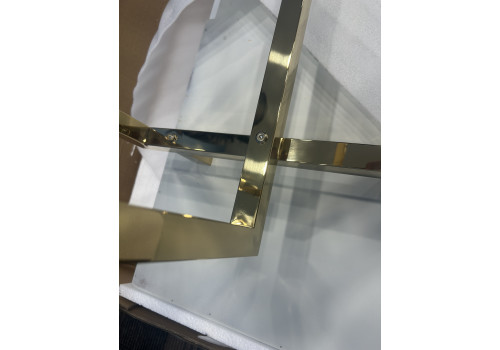 Стол-консоль Гарда P-MJ-003, 120х40х76 см, коричневый/золото