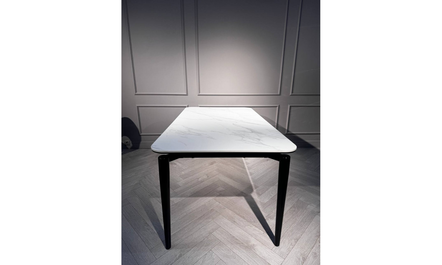 Стол обеденный Блум ART2922-160W, 160х90х75 см, белая керамика/черный