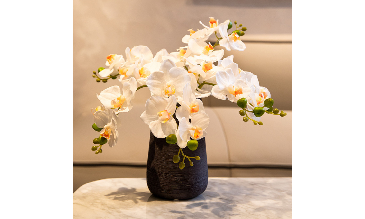 Ветка орхидеи, IST-038, 45 см, белый