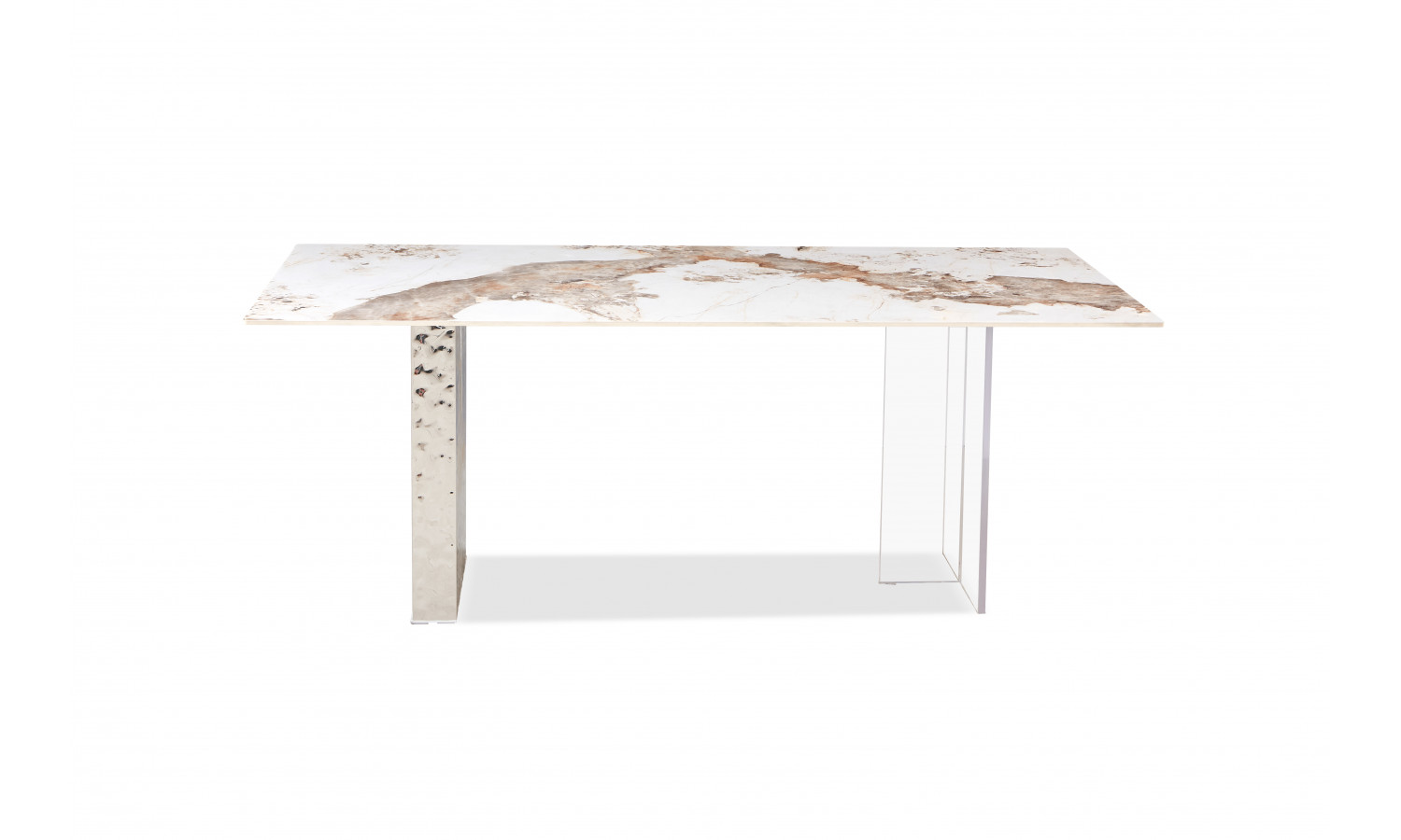 Стол обеденный Ардео Силвер DT-3101, 200x100x75 см, белый мрамор