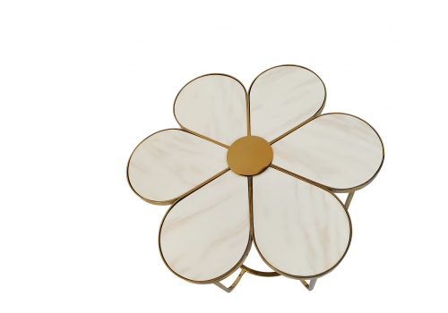 Стол журнальный Флер MH1804ET, 60х60х55, белый мрамор