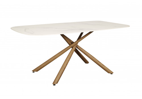 Стол обеденный Неаполь160 TW-1162-T-1,160x90x76 см, белый мрамор