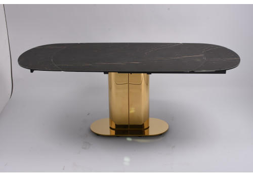 Стол обеденный раскладной Атриум-2 MC3035-140B, 140(30+30)х100х77 см, черная керамика