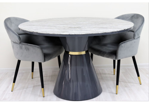 Стол обеденный Орион F-1435, 120х120х76 см, серый мрамор