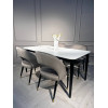 Стол обеденный Блум ART2922-160W, 160х90х75 см, белая керамика/черный