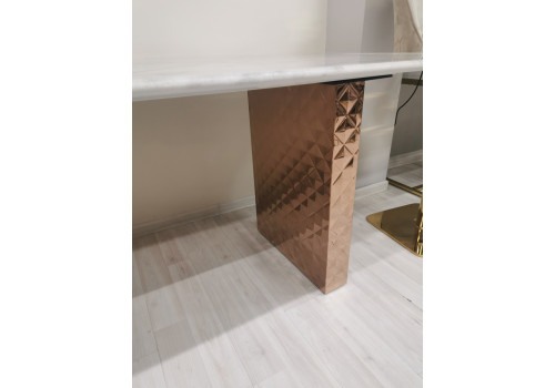 Стол обеденный Ардео F-1560, 200x100x76 см, белый мрамор