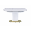 Стол обеденный раскладной Атриум-2 MC3035-120W, 120(30+30)х90х77 см, белая керамика