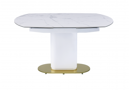 Стол обеденный раскладной Атриум-2 MC3035-120W, 120(30+30)х90х77 см, белая керамика