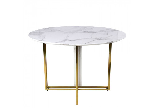 Стол обеденный Веспер F-1171-1, 120х120х76 см, белый мрамор