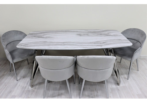 Стол обеденный Соар F-1194,180х100х76 см, белый мрамор