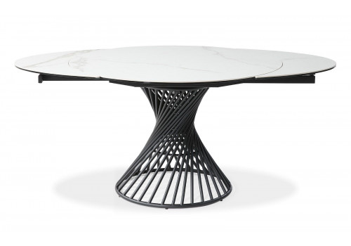 Стол обеденный раскладной Рондо MC22126DT, 120(180)х120х76 см, белый мрамор