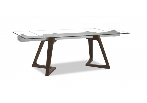 Стол обеденный раскладной Бостон MC-1772DT, 160(240)х90х76 см, прозрачное стекло