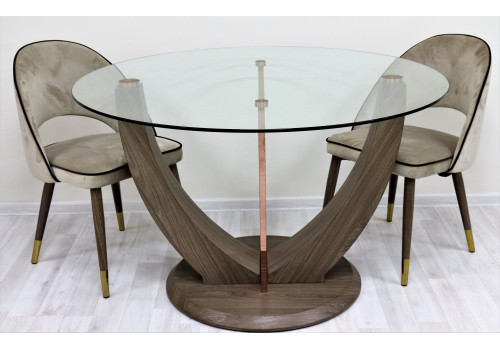 Стол обеденный Орео F-908, 122х122х76 см, прозрачный