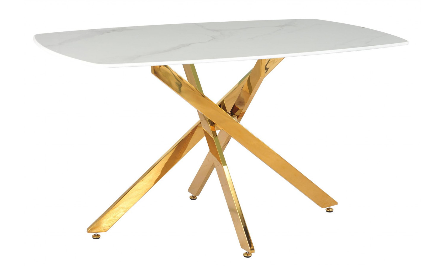 Стол обеденный Элис Рэк BS1803-140WT,140х80х76 см, белый/золото