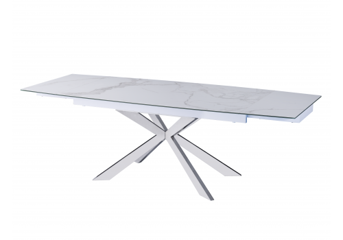Стол обеденный раскладной Иллюзион MC22026DT, 160(240)х90х76 см, белый мрамор